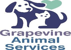 Dog and cat nestled together with Grapevine Animal Services written underneath