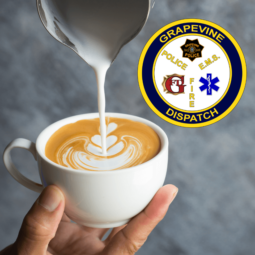 cream being poured into mug of coffee