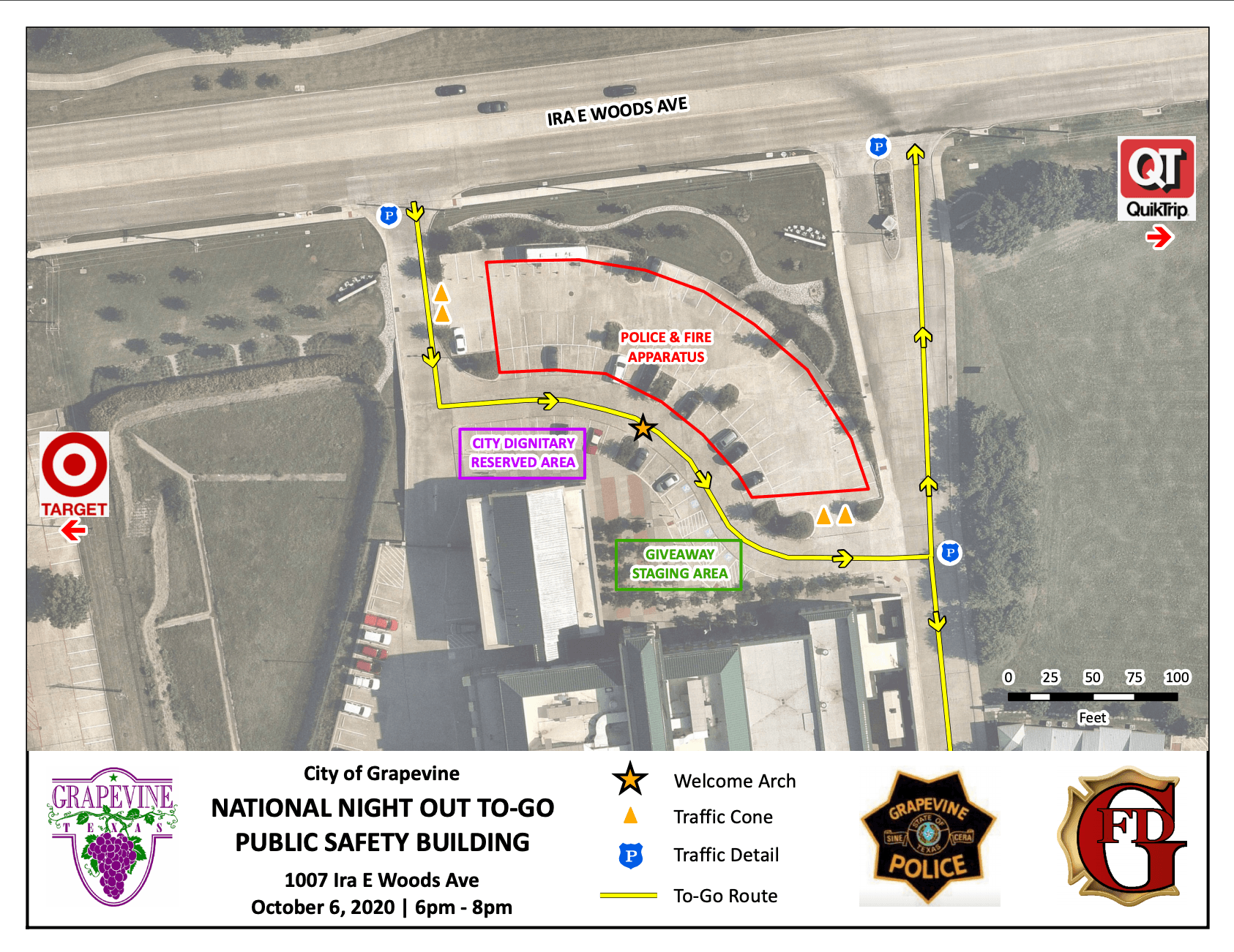 Map for cars attending NNO To Go