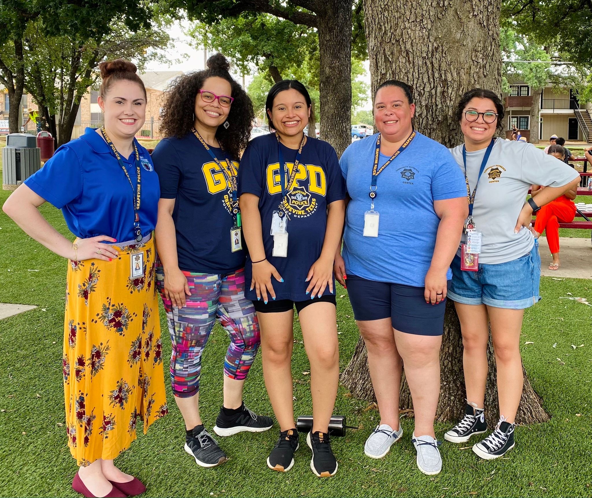 volunteers standing outside lunch event